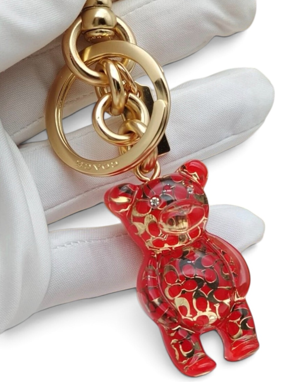 COACH Signature C Resin Gummy Bear Bag Charm  Key Ring